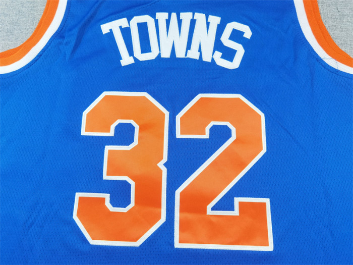 2025 New York Knicks Towns Blue NBA Shirt Basketball Jersey