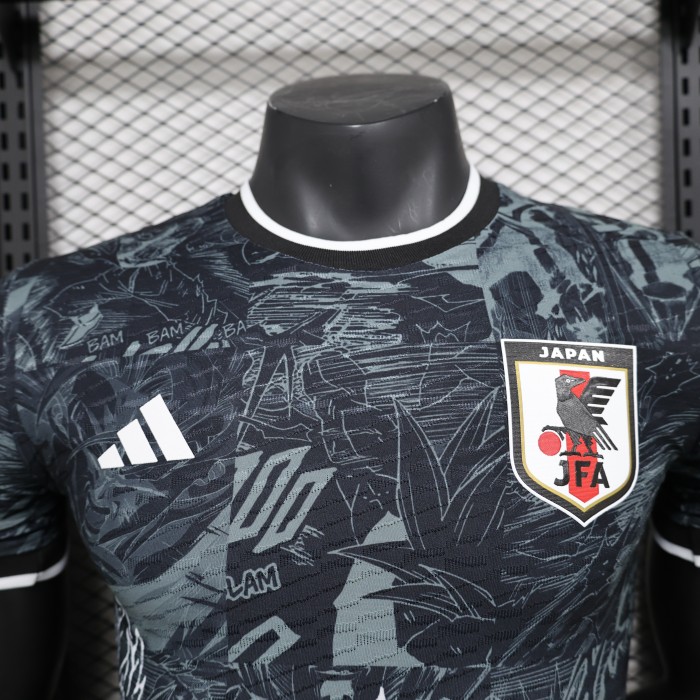 Player Version Japan 2024 Black Comic Version Soccer Jersey Football Shirt