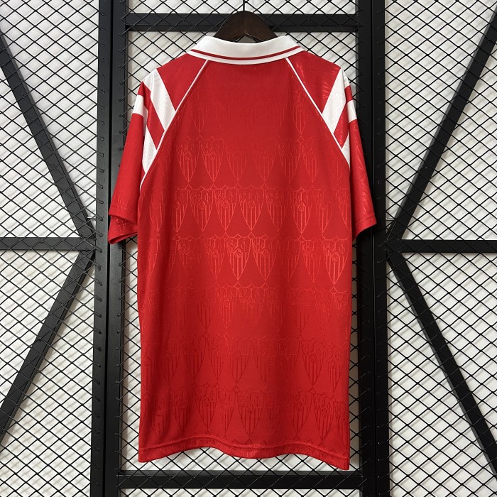 Retro Jersey 1992-1993 Sevilla Away Red Soccer Jersey Vintage Football Shirt