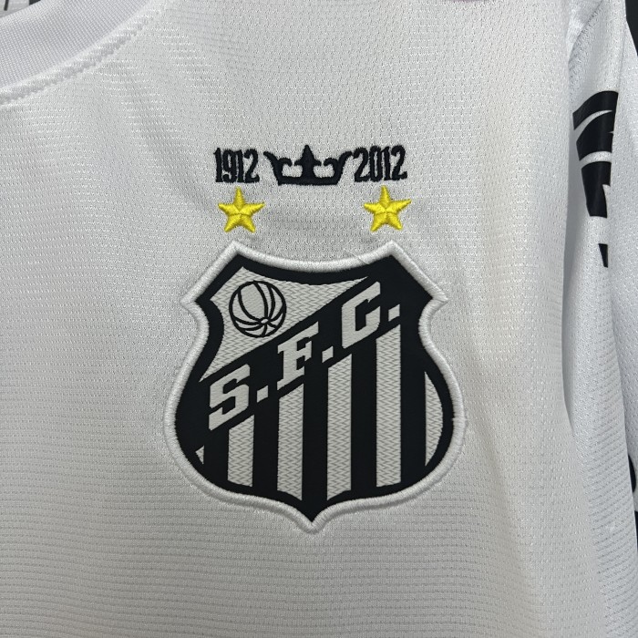 Long Sleeve Retro Jersey 2011-2012 Santos Home Soccer Jersey Football Shirt