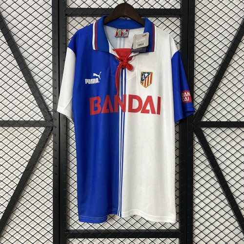 Retro Jersey 1996-1997 Atletico Madrid Third Away Blue/White Soccer Jersey Vintage Football Shirt