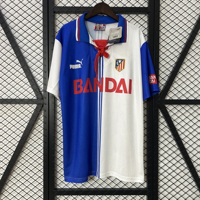 Retro Jersey 1996-1997 Atletico Madrid Third Away Blue/White Soccer Jersey Vintage Football Shirt