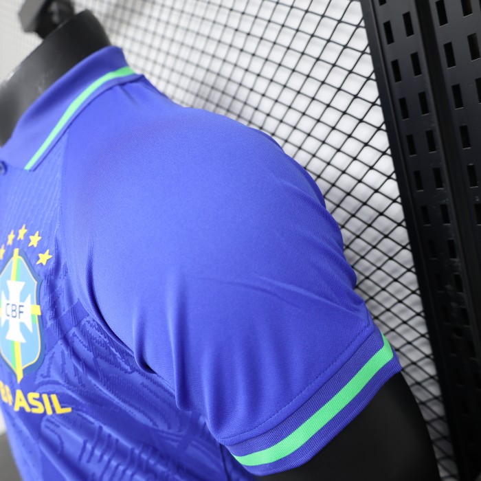 Player Version 2025 Brazil Blue Special Edition Soccer Jersey Brasil Football Shirt