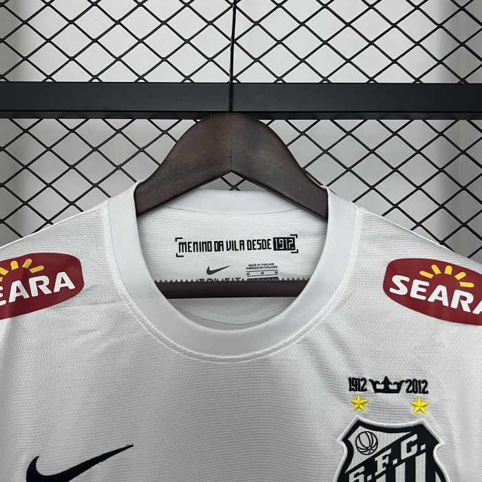 Long Sleeve Retro Jersey 2011-2012 Santos Home Soccer Jersey Football Shirt