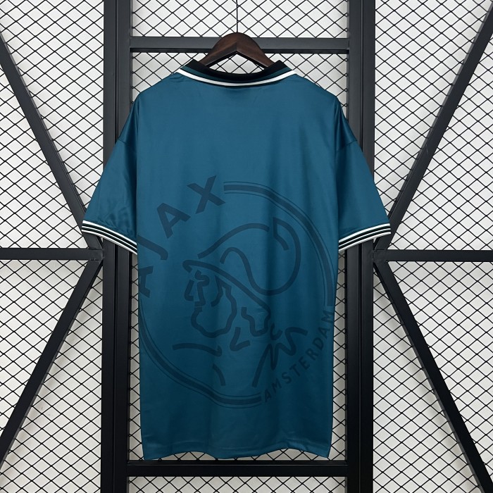 Retro Jersey 1995-1996 Ajax Away Blue Soccer Jersey Vintage Football Shirt