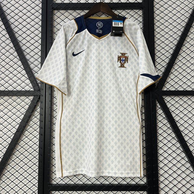 Retro Jersey 2004 Portugal Away White Soccer Jersey Vintage Football Shirt