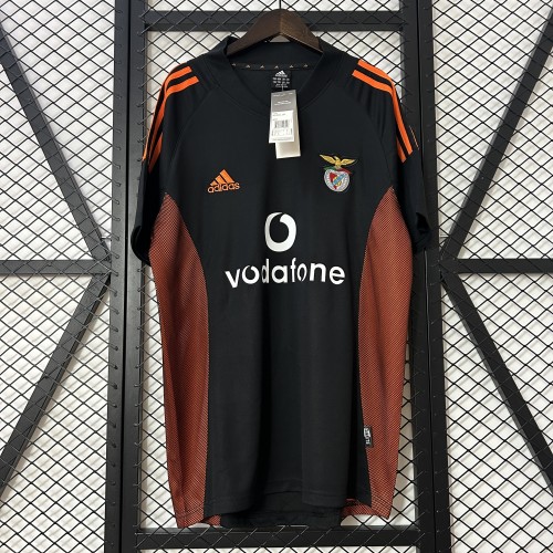 Retro Jersey 2002-2003 SL Benfica Away Black Soccer Jersey Vintage Football Shirt