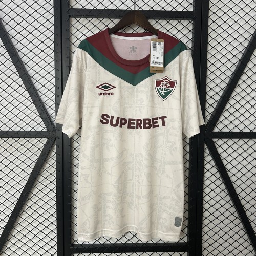 Fan Version 2024-2025 Fluminense Third Away White Soccer Jersey Football Shirt