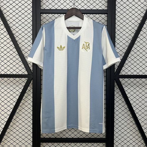 Fan Version Argentina 2024 Blue/White 50th Anniversary Soccer Jersey Football Shirt
