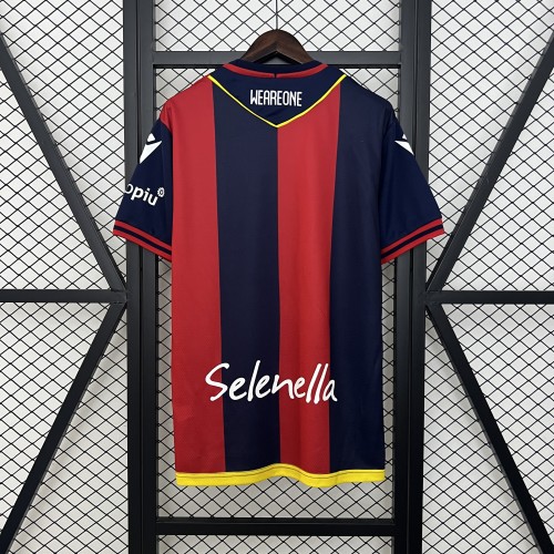 Fan Version 2024-2025 Bologna Home Soccer Jersey Football Shirt