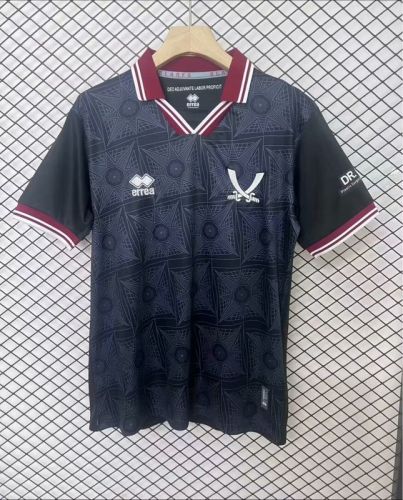 without Sponor Logo Fan Version 2024-2025 Sheffield United Black Goalkeeper Soccer Jersey Football Shirt