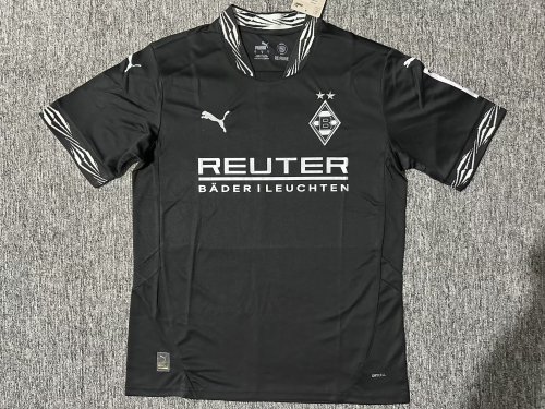 Fans Version 2024-2025 VfL Borussia Mönchengladbach Third Away Black Soccer Jersey Football Shirt