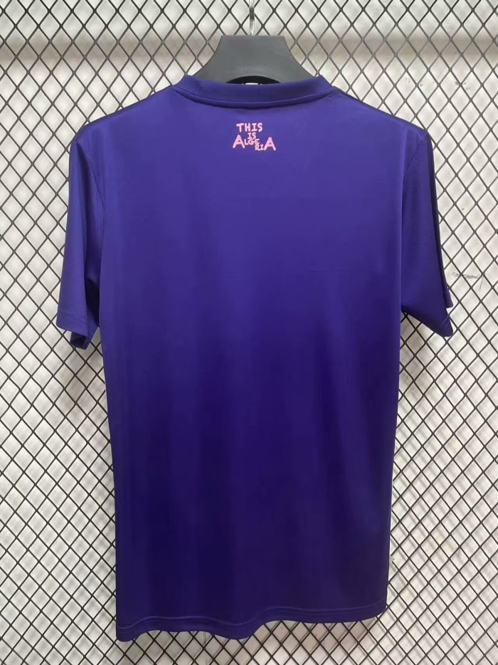 Fans Version 2025 Algeria Purple Soccer Training Jersey Football Pre-match Shirt
