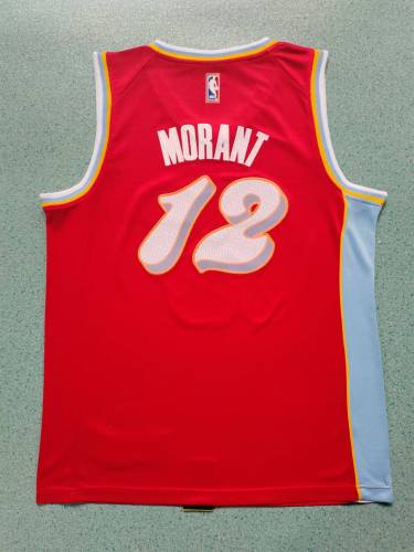 2025 City Edition Memphis Grizzlies 12 MORANT Red NBA Jersey Basketball Shirt