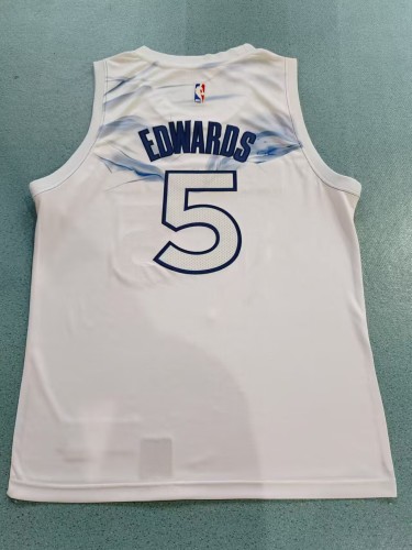 2025 City Edition Minnesota Timberwolves 5 EDWARDS White NBA Jersey Basketball Shirt