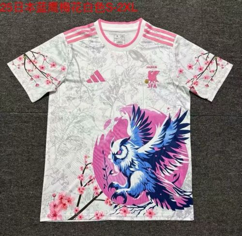 Fan Version Japan 2024 White/Pink/Blue Comic Soccer Jersey Football Shirt