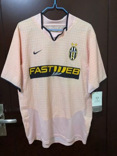 Retro Jersey 2003-2004 Juventus DEL PIERO 10 Third Away Pink Soccer Jersey Vintage Football Shirt
