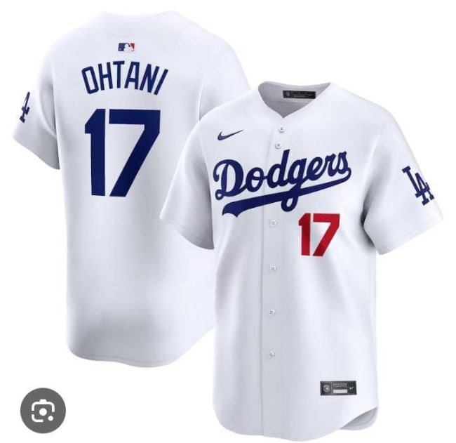 Los Angeles Dodgers 17 OHTANI White MLB Jersey