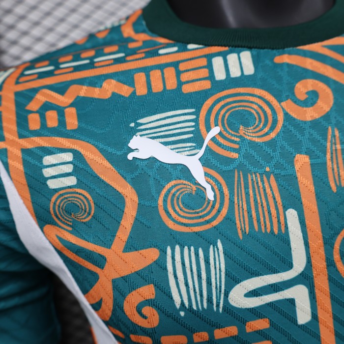 2025 Player Version Ivory Coast Blue Football Pre-match Shirt Côte d'Ivoire Soccer Training Jersey