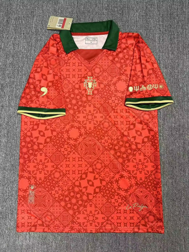 Comma Kit Portugal 2024 Red Soccer Jersey Football Shirt
