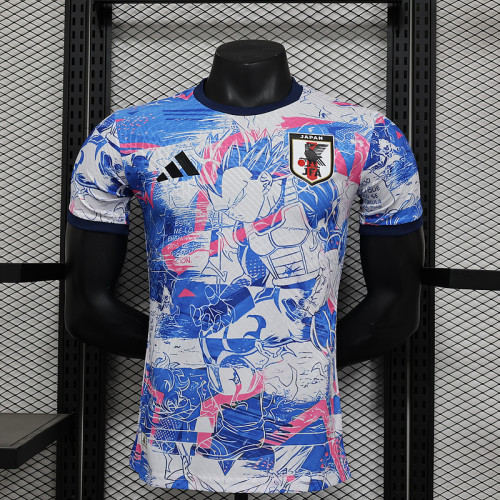 Player Version Japan 2024 Blue/White Comic Version Soccer Jersey Football Shirt