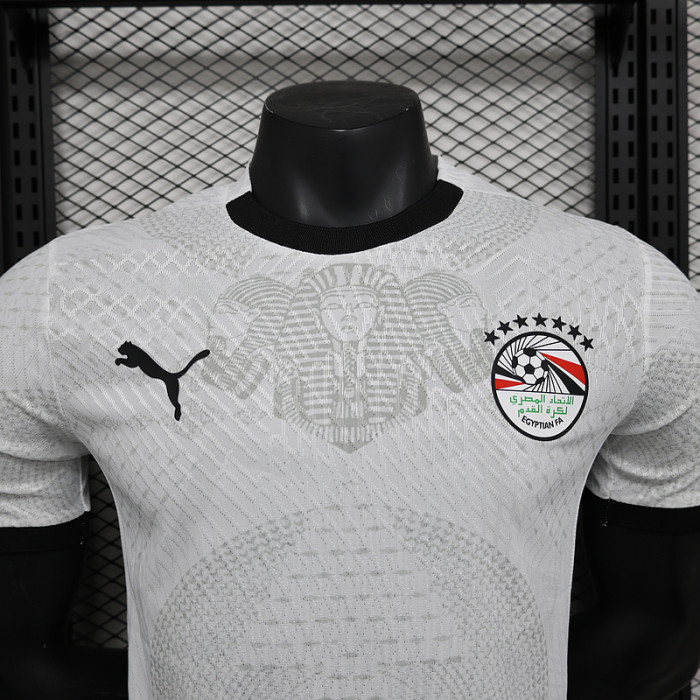 Player Version 2025 Egypt Away White Soccer Jersey Football Shirt