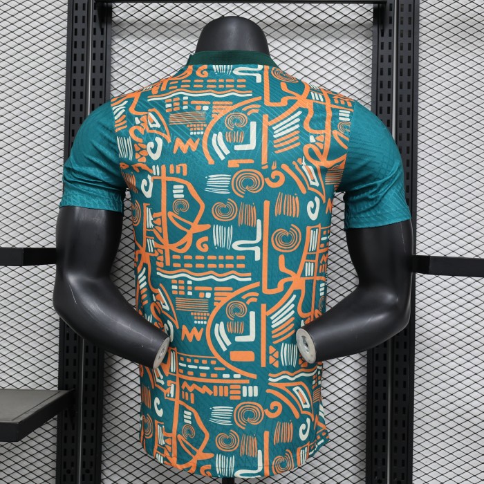 2025 Player Version Ivory Coast Blue Football Pre-match Shirt Côte d'Ivoire Soccer Training Jersey