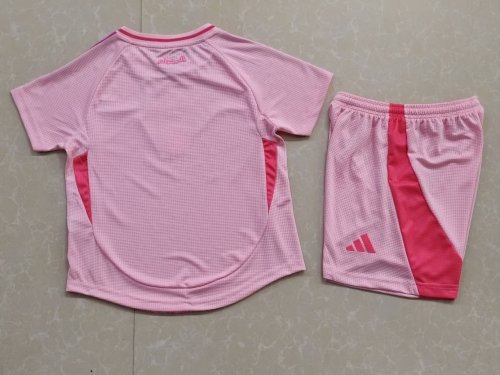 Player Version Youth Uniform Kids Kit 2025 Algeria Pink Soccer Jersey Shorts Child Football Set