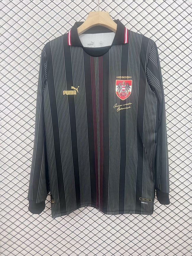 Long Sleeve Austria 2024 50th Anniversary Soccer Jersey Football Shirt