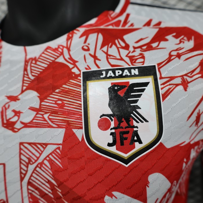 Player Version Japan 2024 Red/White Comic Version Soccer Jersey Football Shirt