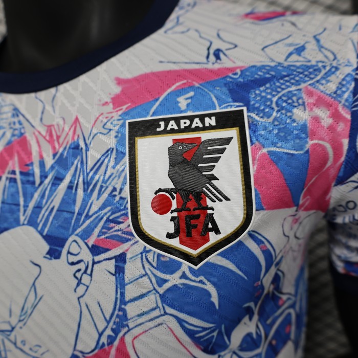 Player Version Japan 2024 Blue/White Comic Version Soccer Jersey Football Shirt