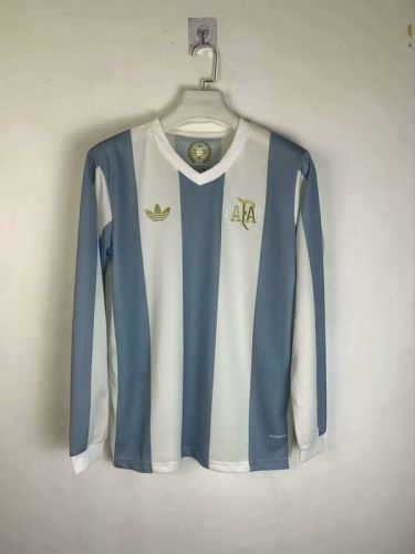 Long Sleeve Fan Version Argentina 2024 50th Anniversary Soccer Jersey Camisetas de Futbol