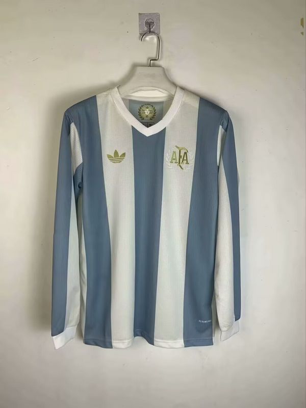 Long Sleeve Fan Version Argentina 2024 50th Anniversary Soccer Jersey Camisetas de Futbol