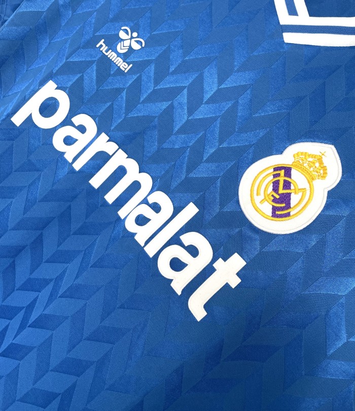Retro Jersey 1986-1988 Real Madrid Away Blue Soccer Jersey Vintage Football Shirt