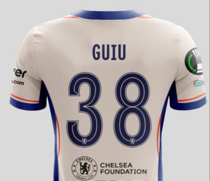 with UEFA Conference Patch+Chelsea Foundation Logo Fan Version 2024-2025 Chelsea GUIU 38 Away Soccer Jersey Football Shirt
