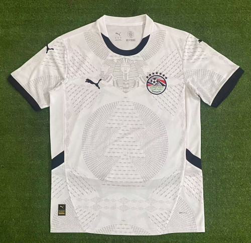 Fan Version 2025 Egypt Away White Soccer Jersey Football Shirt