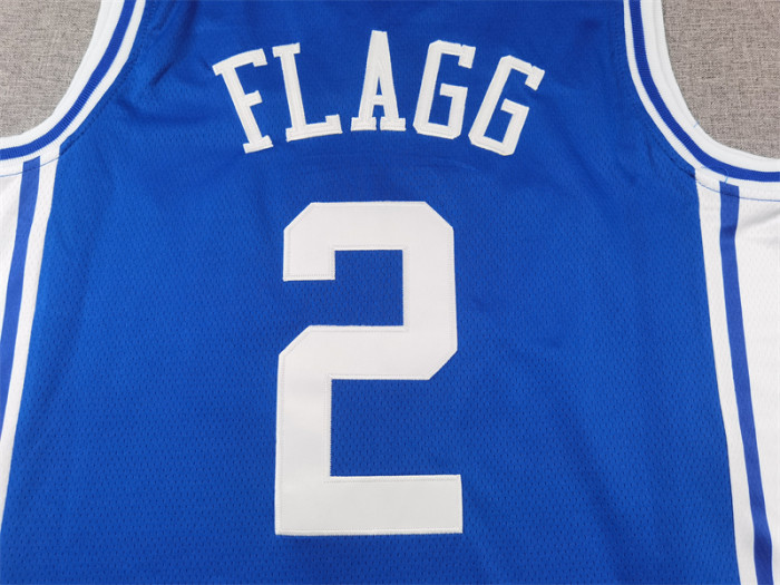 DUKE 2 Flagg Blue NBA Jersey Basketball Shirt