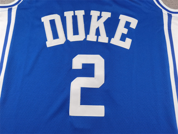 DUKE 2 Flagg Blue NBA Jersey Basketball Shirt