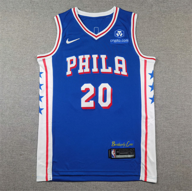 Philadelphia 76ers 20 McCAIN Blue NBA Jersey Basketball Shirt