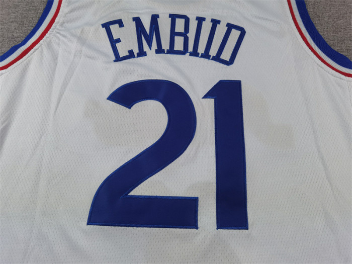 2025 City Edition Philadelphia 76ers 21 EMBIID White NBA Jersey Basketball Shirt