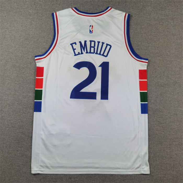 2025 City Edition Philadelphia 76ers 21 EMBIID White NBA Jersey Basketball Shirt