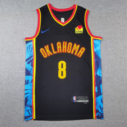 2025 City Edition Oklahoma City Thunder WILLIAMS 8 Black NBA Jersey Basketball Shirt