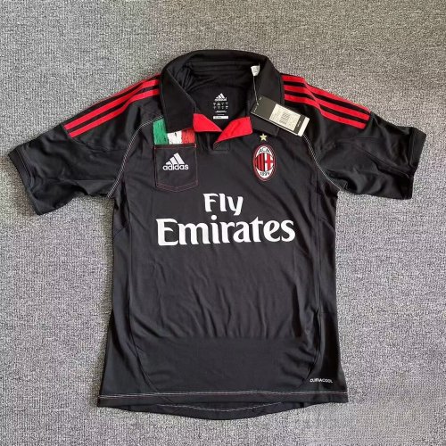Retro Jersey AC Maillot 2012-2013 AC Milan Vintage Away Black Soccer Jersey Football Shirt