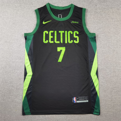 2025 City Edition Boston Celtics 7 BROWN Black/Green NBA Jersey Basketball Shirt