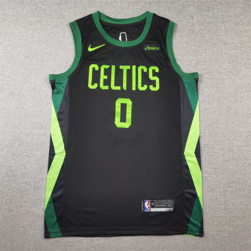 2025 City Edition Boston Celtics 0 TATUM Black/Green NBA Jersey Basketball Shirt