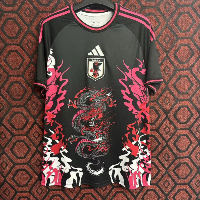 Fan Version Japan 2024 Black/Red Comic Soccer Jersey Football Shirt