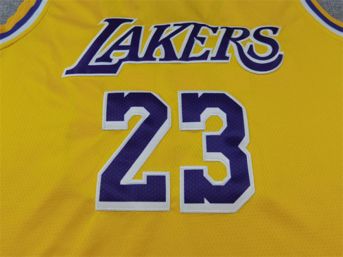 Los Angeles Lakers 23 JAMES Yellow NBA Jersey Basketball Shirt