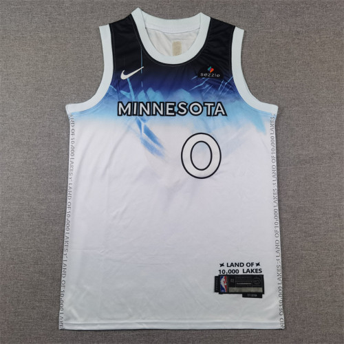 2025 City Edition Minnesota Timberwolves 0 DIVINCENZO White NBA Jersey Basketball Shirt