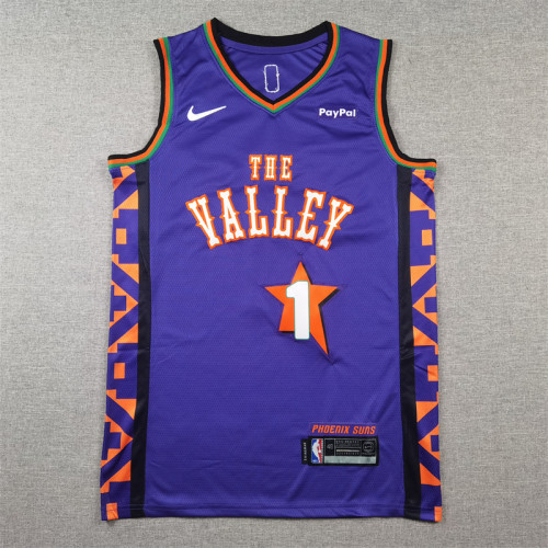 2025 City Edition Phoenix Suns 1 BOOKER Purple NBA Jersey Basketball Shirt