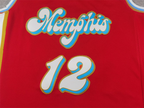 2025 City Edition Memphis Grizzlies 12 MORANT Red/Blue NBA Jersey Basketball Shirt